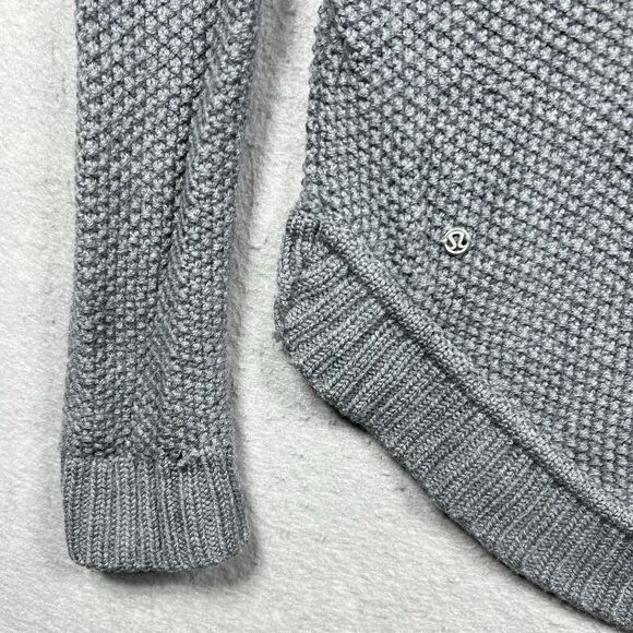 Lululemon Sweater Sunshine Coast Gray Women’s 10 Thumbholes Rayon Wool Blend - Picture 9 of 10